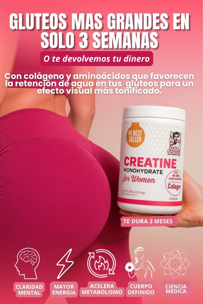 Creatine Monohydrate Old School/Creatina Monohidratada para mujeres